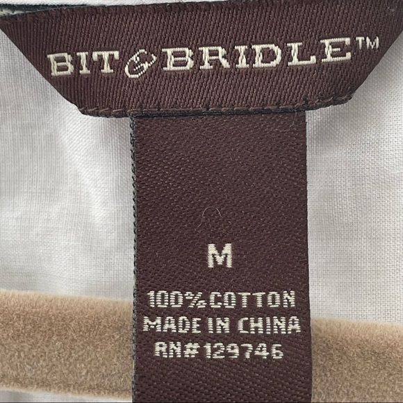 Bit & Bridle 3/4 Sleeve Tunic White Size Medium - Picture 7 of 9